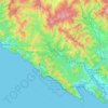 Mapa topográfico La Spezia, altitud, relieve