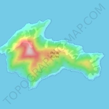 Mapa topográfico Ilha de Búzios, altitud, relieve
