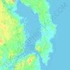 Mapa topográfico Strangford Lough, altitud, relieve