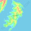 Mapa topográfico Nuka Island, altitud, relieve