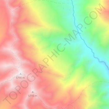 Mapa topográfico Chharka Tangsong-03, altitud, relieve