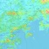 Mapa topográfico 惠阳区, altitud, relieve