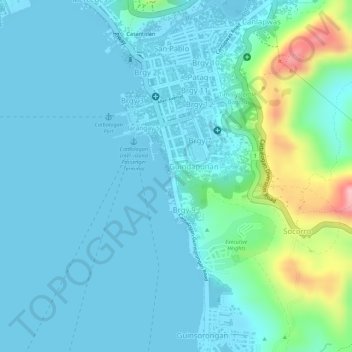 Mapa topográfico 8, altitud, relieve