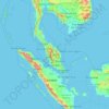 Mapa topográfico Malasia, altitud, relieve
