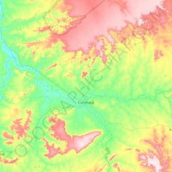 Mapa topográfico Curimatá, altitud, relieve