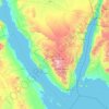 Mapa topográfico Sinaí del Sur, altitud, relieve