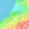 Mapa topográfico Rabat-Salé-Kenitra, altitud, relieve