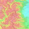 Mapa topográfico Alpes cottiennes, altitud, relieve