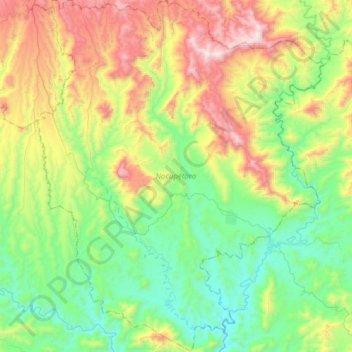 Mapa topográfico Nocupétaro, altitud, relieve