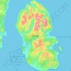 Mapa topográfico Isle of Arran, altitud, relieve