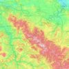 Mapa topográfico Thüringer Wald, altitud, relieve