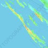 Mapa topográfico Dugi otok, altitud, relieve