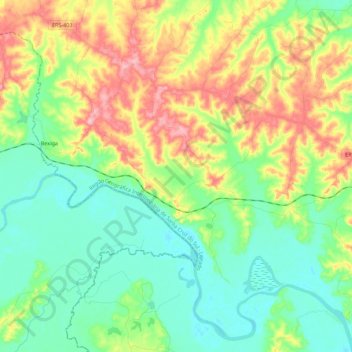 Mapa topográfico Bexiga, altitud, relieve