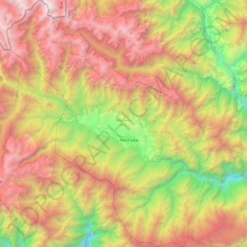 Mapa topográfico Mechuka ADC, altitud, relieve