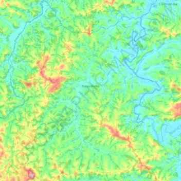 Mapa topográfico Turvolândia, altitud, relieve