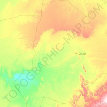 Mapa topográfico In Salah, altitud, relieve
