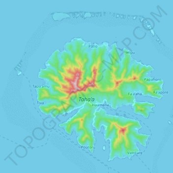 Mapa topográfico Taha’a, altitud, relieve