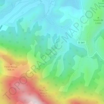 Mapa topográfico 64570, altitud, relieve