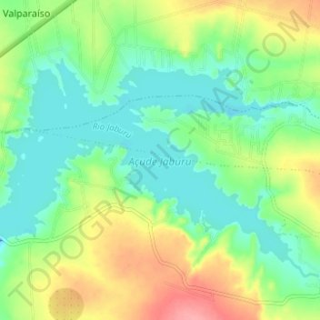 Mapa topográfico Açude Jaburu, altitud, relieve