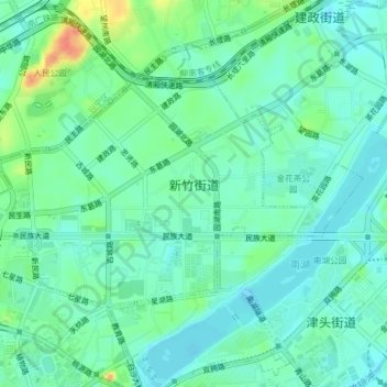 Mapa topográfico 新竹街道, altitud, relieve