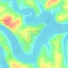 Mapa topográfico Chain-O-Lakes, altitud, relieve