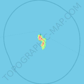 Mapa topográfico Rurutu, altitud, relieve