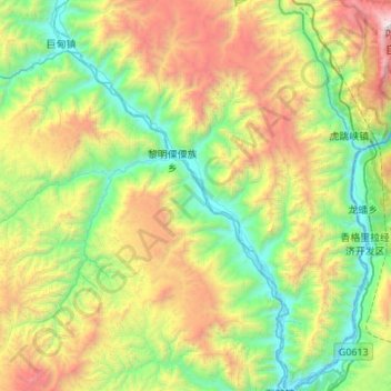 Mapa topográfico 金江镇, altitud, relieve
