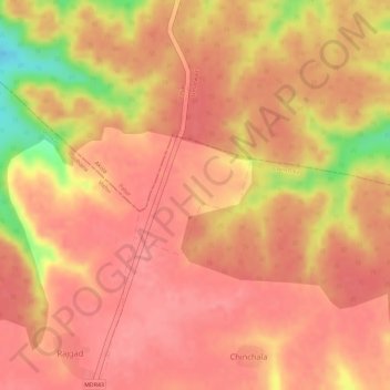 Mapa topográfico Rajgad, altitud, relieve