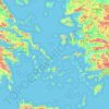 Mapa topográfico Aegean, altitud, relieve
