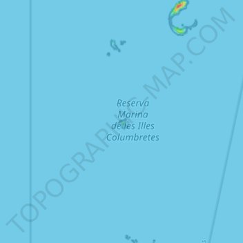 Mapa topográfico Islas Columbretes, altitud, relieve
