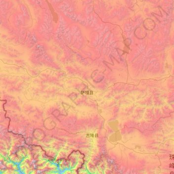 Mapa topográfico Saga, altitud, relieve