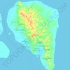 Mapa topográfico Tarakan Island, altitud, relieve