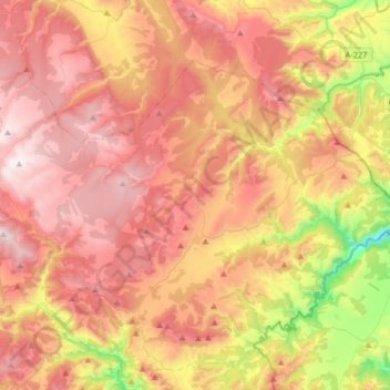 Mapa topográfico Mosqueruela, altitud, relieve