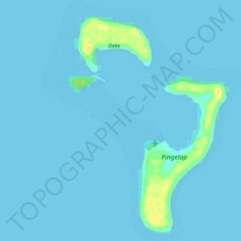 Mapa topográfico Pingelap Atoll, altitud, relieve