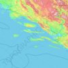 Mapa topográfico Gespanschaft Split-Dalmatien, altitud, relieve