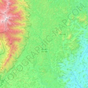 Mapa topográfico Ibitirama, altitud, relieve