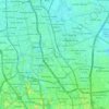 Mapa topográfico Jakarta Pusat, altitud, relieve
