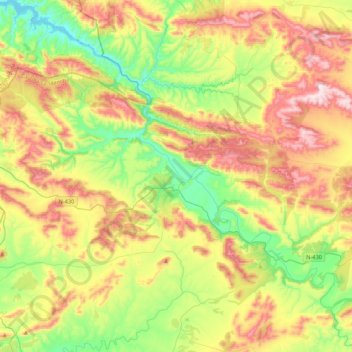 Mapa topográfico Puebla de Don Rodrigo, altitud, relieve