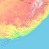 Mapa topográfico Eastern Cape, altitud, relieve