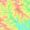 Mapa topográfico Saudades, altitud, relieve