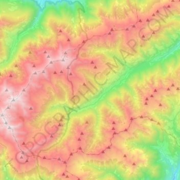 Mapa topográfico Ulten - Ultimo, altitud, relieve