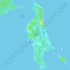 Mapa topográfico Staniel Cay, altitud, relieve