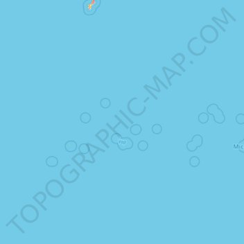 Mapa topográfico Yap, altitud, relieve