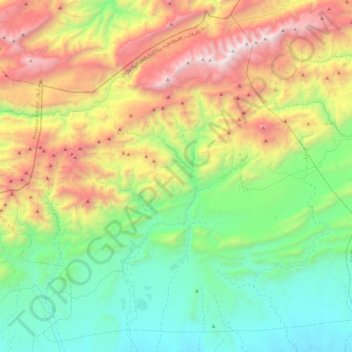 Mapa topográfico caïdat de Moghrane, altitud, relieve