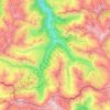 Mapa topográfico Gèdre, altitud, relieve