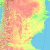 Mapa topográfico Chubut Province, altitud, relieve