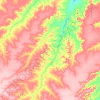 Mapa topográfico Pavussu, altitud, relieve