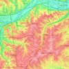 Mapa topográfico Shawnee, altitud, relieve