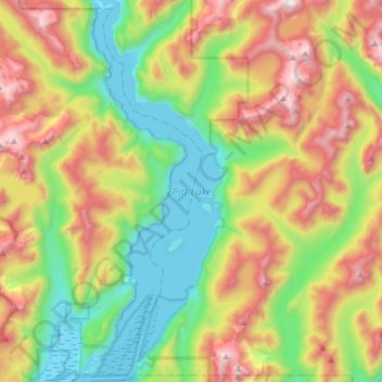 Mapa topográfico Pitt Lake, altitud, relieve