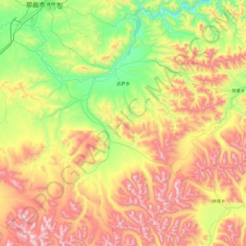Mapa topográfico Taksar, altitud, relieve
